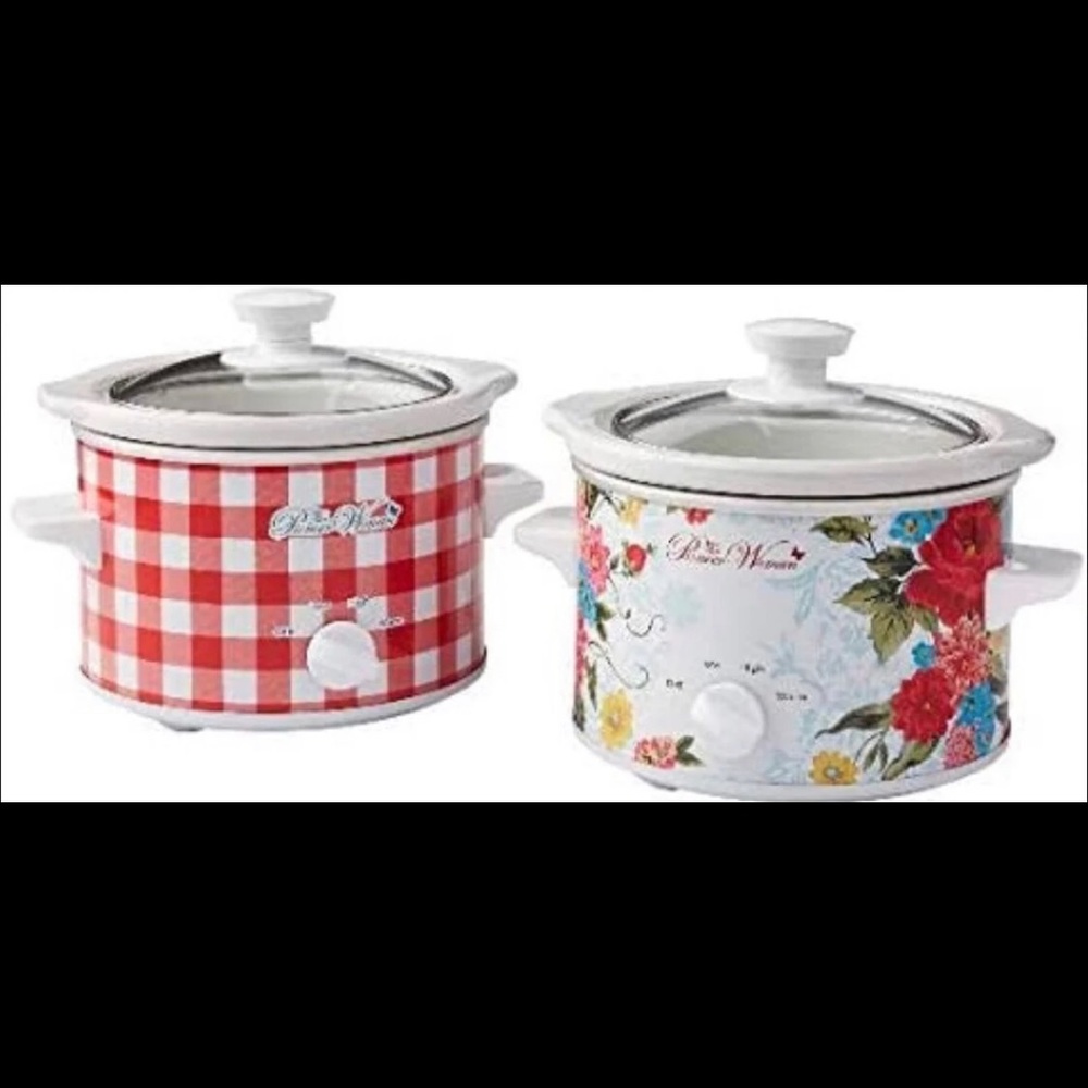 The Pioneer Woman Sweet Rose and Gingham 1.5-Quart Slow Cookers